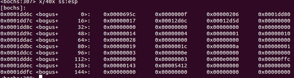the stack content before iret